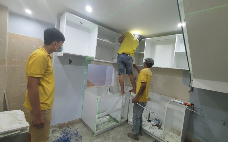 Thi Công Tủ Bếp Nhà Anh Trung Q10