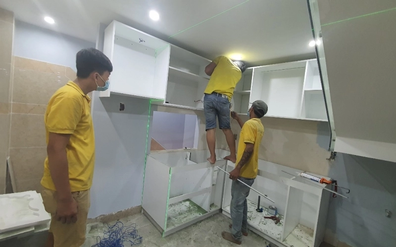 Thi Công Tủ Bếp Nhà Anh Trung Q10