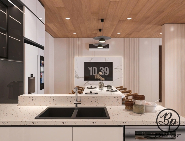 Thiết kế nội thất nhà bếp nhà anh Huy Bến Tre
